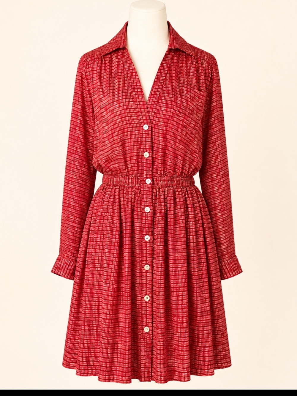 Thakoon Addition 100% Silk Shirt Dress Size 2 Red Print Mini